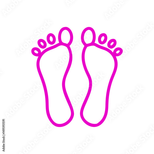 Foot reflexology drawing for holistic healing, stress relief, therapy, and relaxation