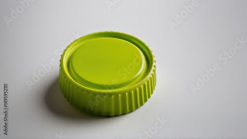 Green mockup cap on a neutral background, perfect for branding and packaging designs.