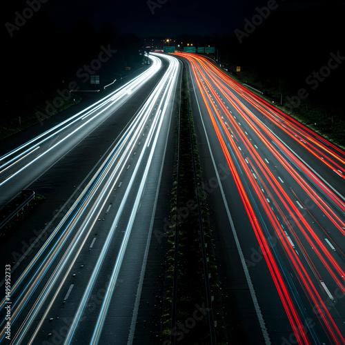 Wallpaper Mural Night Highway Lights Trails - Long Exposure Photo Torontodigital.ca