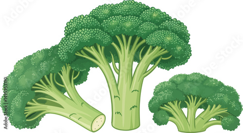 Fresh Broccoli Vegetable Vector Design on White Background