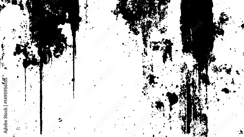 Obraz premium Vector white and black wall texture on isolated white background. Abstract grunge texture of black paint. Grunge black and white urban vector texture. design brush strokes.