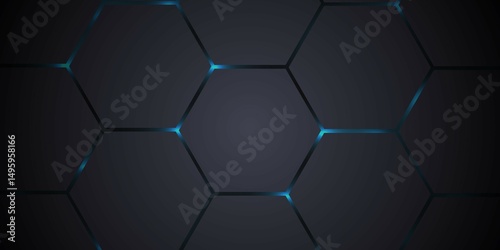 Geometric Technology: An abstract display of a tech-inspired design, showcasing the elegance of hexagons. Their interconnected forms create a captivating futuristic pattern.