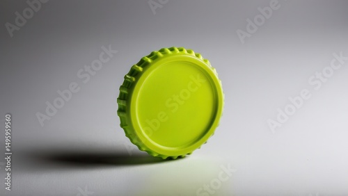 Creative green bottle cap mockup for branding and product design use.