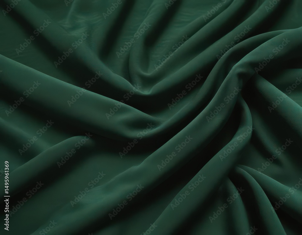 Obraz premium Deep emerald velvet fabric swatch, rich texture and color , green, fabric, soft