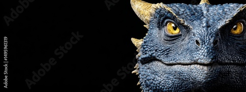 The concept features a dragon with blue hues set against a celestial backdrop, embodying fantasy and esoteric elements of dragon energy and cosmic forces, symbolizing a mythical creature of legend