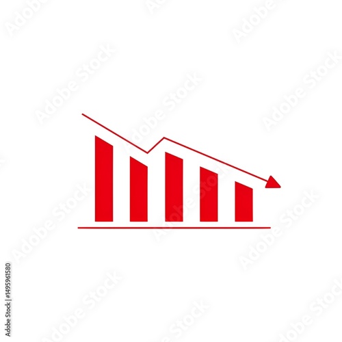 business graph with red arrow