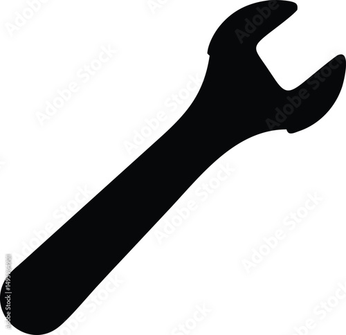 metal adjustable wrench silhouette
