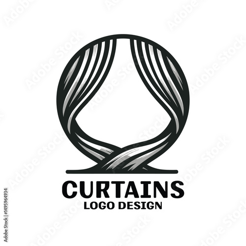Curtains Vector Logo Design