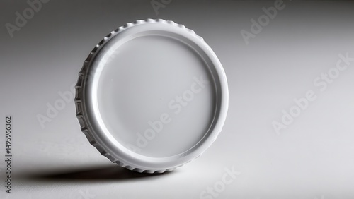 White bottle cap mockup, ideal for product branding and packaging design.