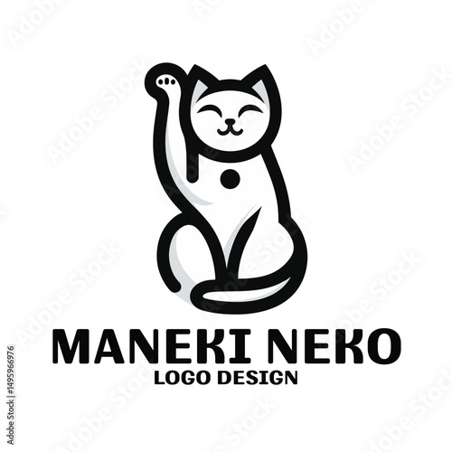 Maneki Neko Vector Logo Design