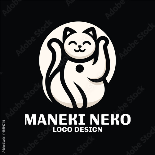 Maneki Neko Vector Logo Design