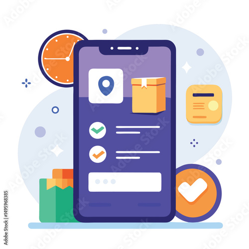 Mobile App Interface for Package Tracking and Delivery