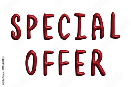 Special offer lettering 3d word Template for marketing ad, print, web, banner, poster, flyer