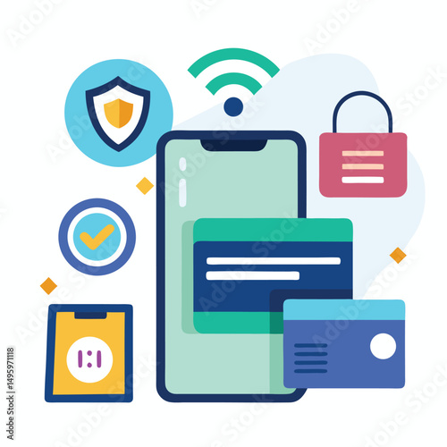 Secure Mobile Payment App Interface Illustration
