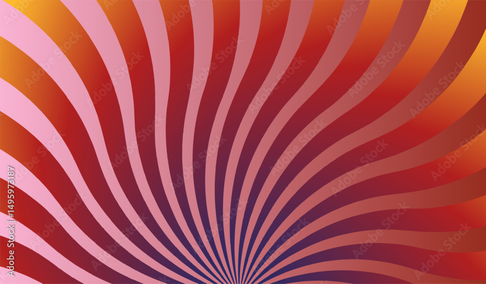 Fototapeta premium Gradient twisted swirl sunburst background with rays.