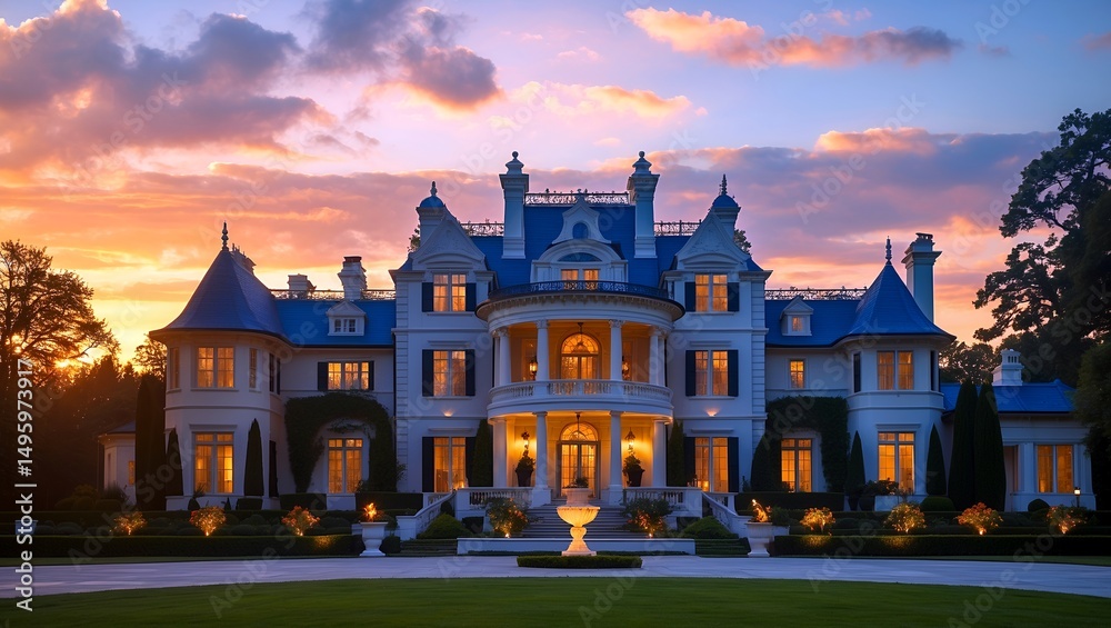 Obraz premium Stunning daytime view showcasing mcmansion grandeur