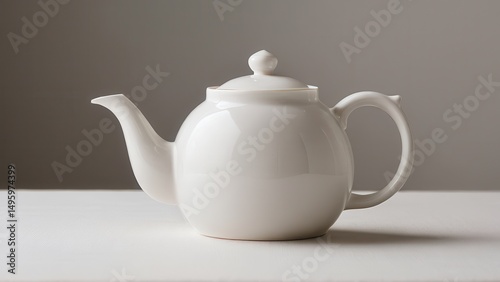 Elegant white teapot mockup for tea enthusiasts and product displays.