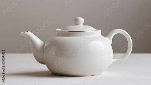 Elegant white teapot mockup for tea enthusiasts and product displays.