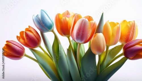 beautiful color tulip isolated on white