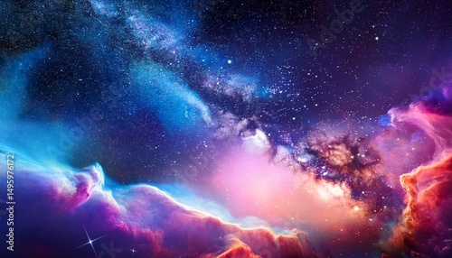 abstract space colorful nebula stars and sky