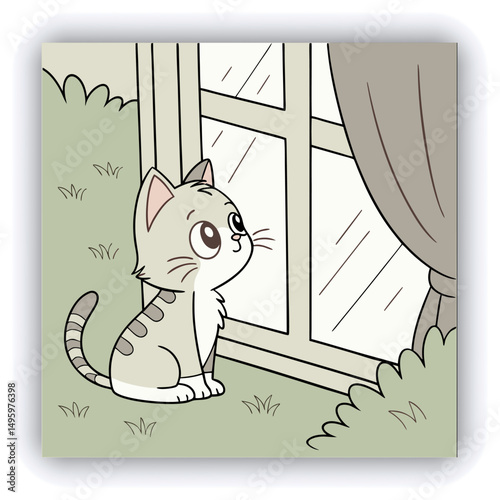 Cute black cats in a modern template for funny stories. Gentle backgrounds with cartoon characters for social networks, stories with contrasting color combinations. Set.