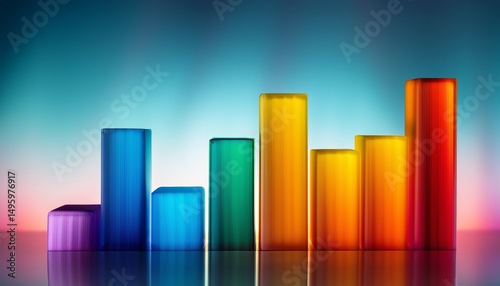 abstract colorful bar graph on a gradient background