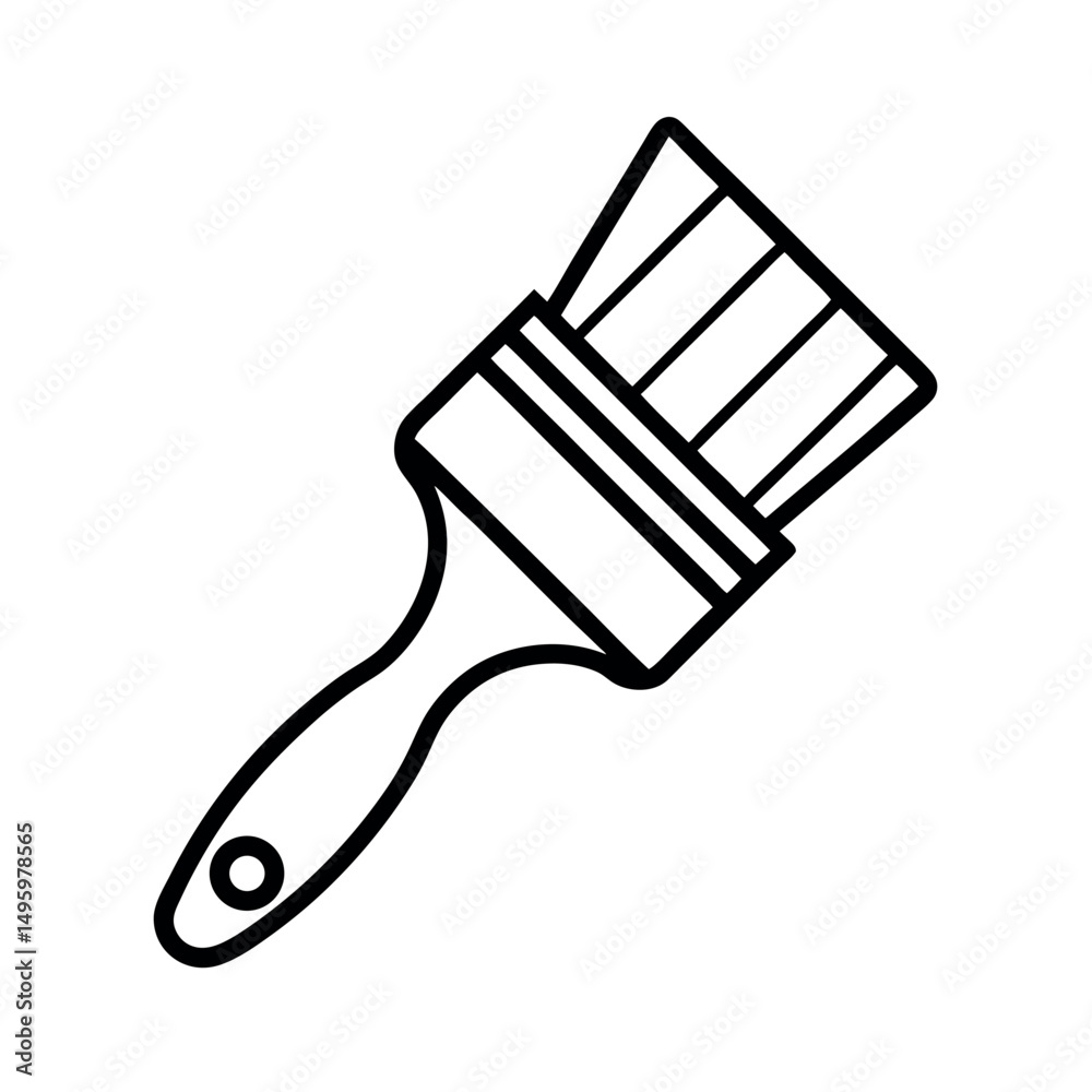 Fototapeta premium outline of a paintbrush line art vector (1).eps