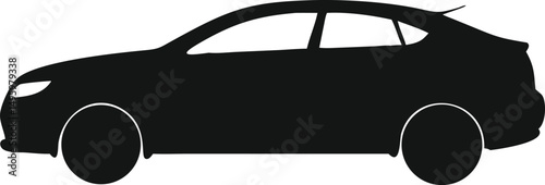realistic car in profile silhouette