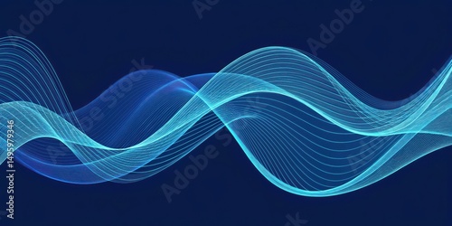 Abstract background featuring flowing blue lines against a dark blue backdrop design
