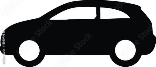 realistic car in profile silhouette