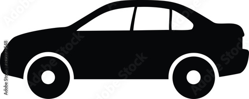 realistic car in profile silhouette
