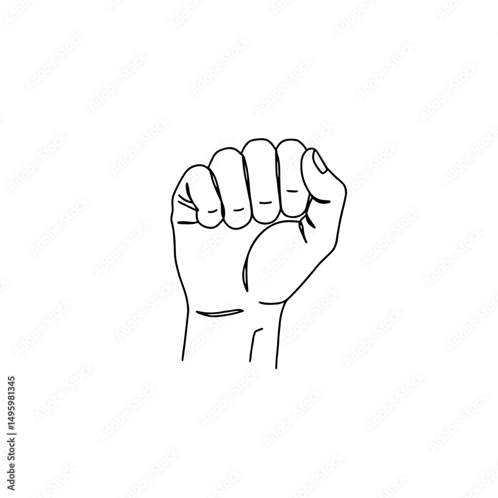 Fototapeta premium Fist gesture illustration symbolizing strength and determination concepts