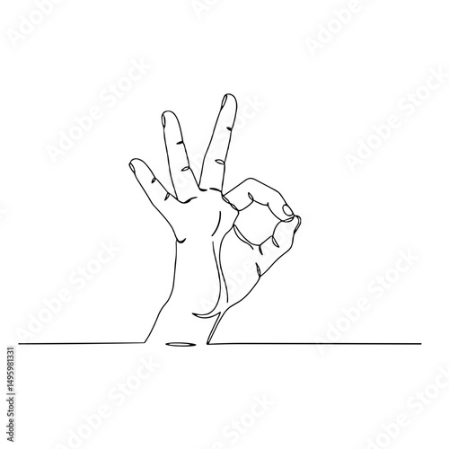 Hand making an okay sign illustration symbolizing positivity and affirmation concepts