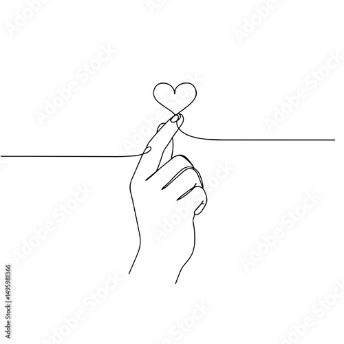 Hand holding a heart symbol illustration representing love and connection concepts