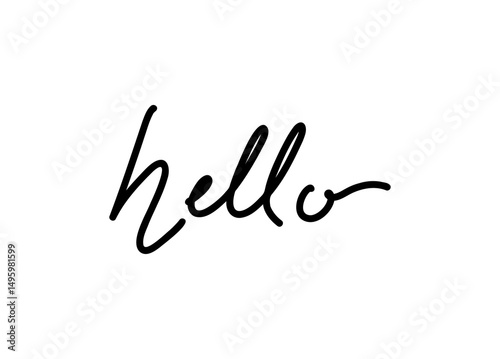 Hello card. Hand drawn positive quote. Modern brush calligraphy. Isolated on white background