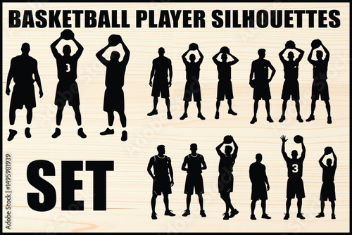 Basketball Player Vector Set