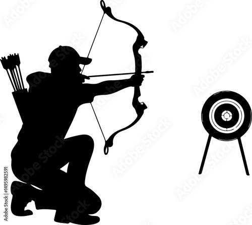 Archery Target Shooter Silhouette vector design