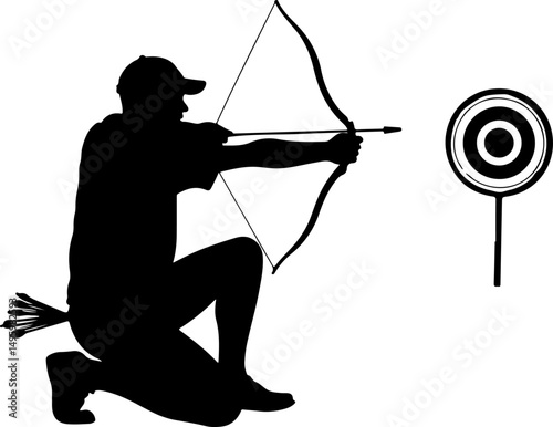 Archery Target Shooter Silhouette vector design
