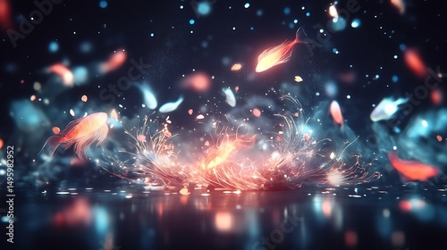 Glowing Fish with Dark Fantasy Art.