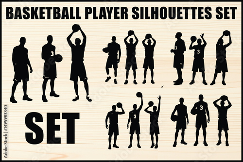 Basketball Player Vector Set