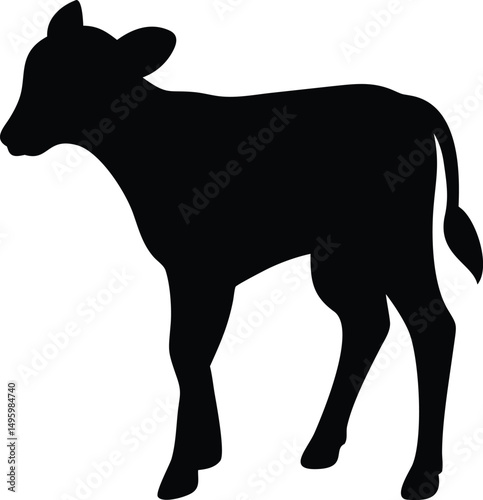 silhouette of a calf 