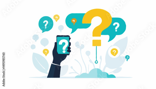 Artificial intelligence AI to help solve problem, chatbot or machine learning to answer hard question, assistance service, technology to help concept, human hand with question mark and AI answer