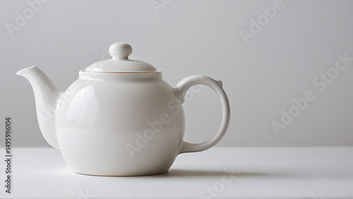 Elegant white teapot mockup for minimalist kitchen styling and design inspiration.