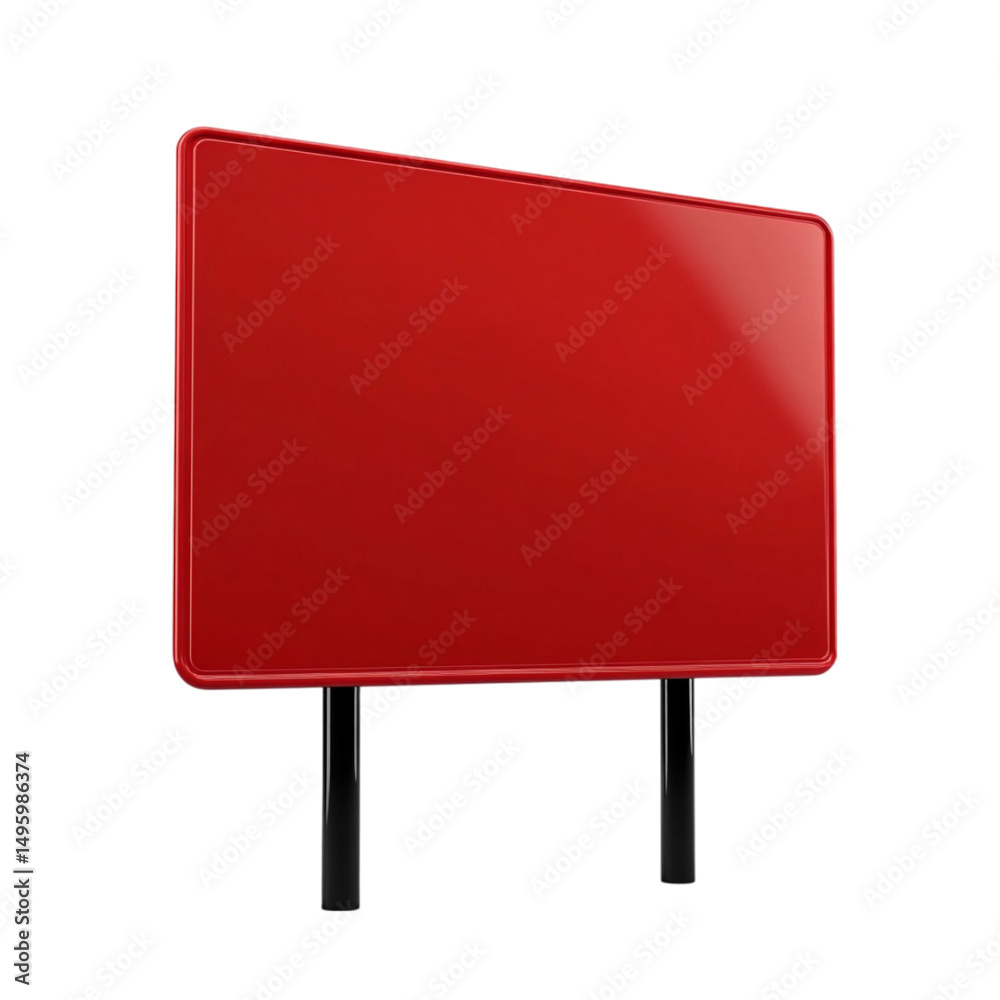 Fototapeta premium A Bold Red Blank Sign Ready for a Message