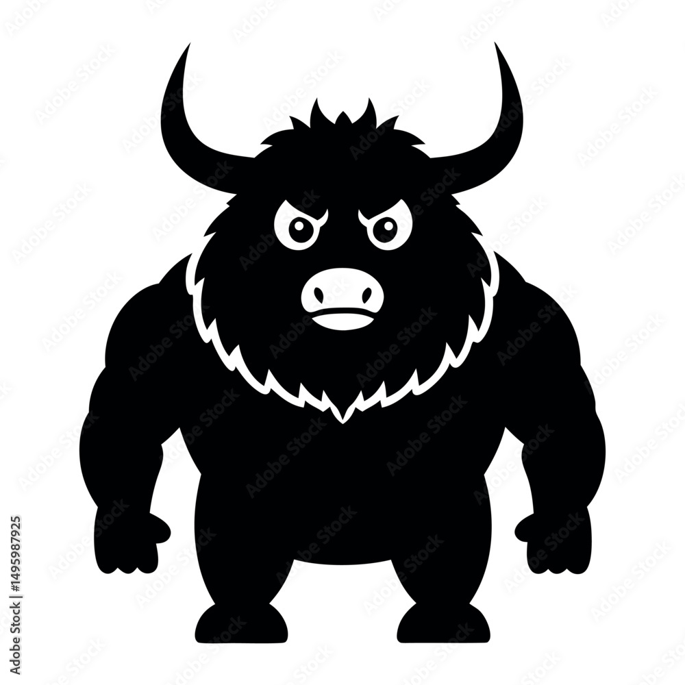 Fototapeta premium Fierce Bull Silhouette