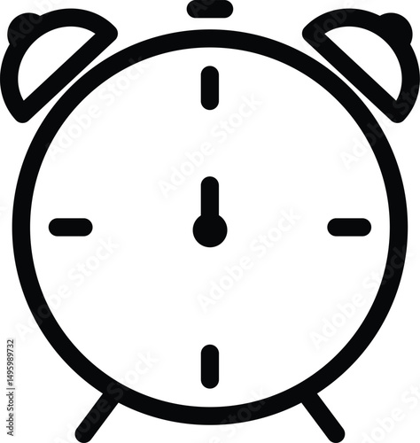 Outline style alarm clock black icon design