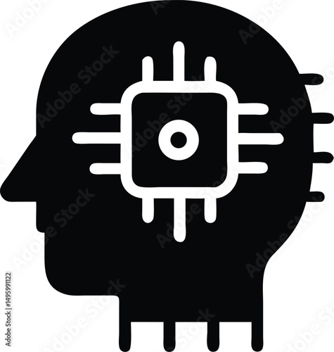 sleek ai microchip silhouette 