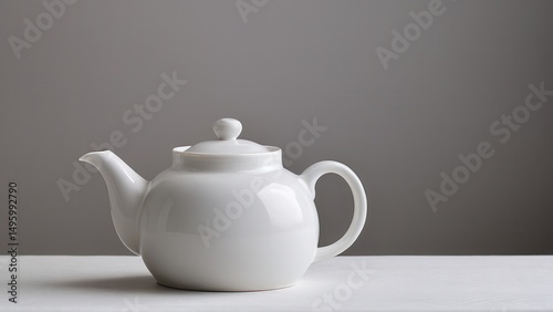 Elegant white teapot mockup for creative projects and modern kitchen designs.