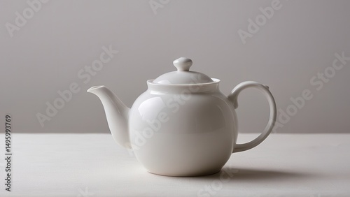 Elegant white teapot mockup for stylish kitchen decor and design projects.