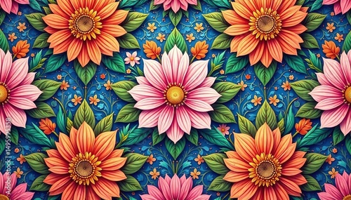 Intricate floral design, repeating seamlessly , beauty, subtle